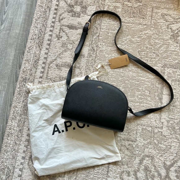 A.P.C. Demi-Lune bag in embossed calfskin leather - Picture 1 of 2
